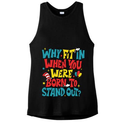 Why Fit In When You Were Born To Stand Out Autism Awareness Ladies PosiCharge Tri-Blend Wicking Tank