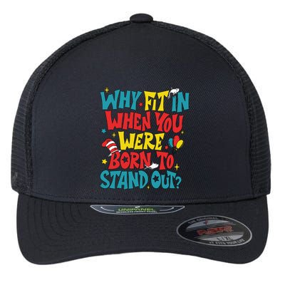 Why Fit In When You Were Born To Stand Out Autism Awareness Flexfit Unipanel Trucker Cap