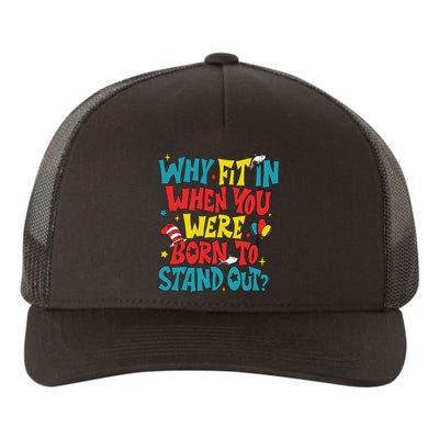 Why Fit In When You Were Born To Stand Out Autism Awareness Yupoong Adult 5-Panel Trucker Hat