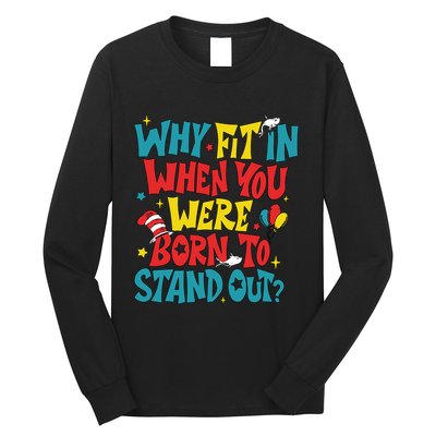 Why Fit In When You Were Born To Stand Out Autism Awareness Long Sleeve Shirt
