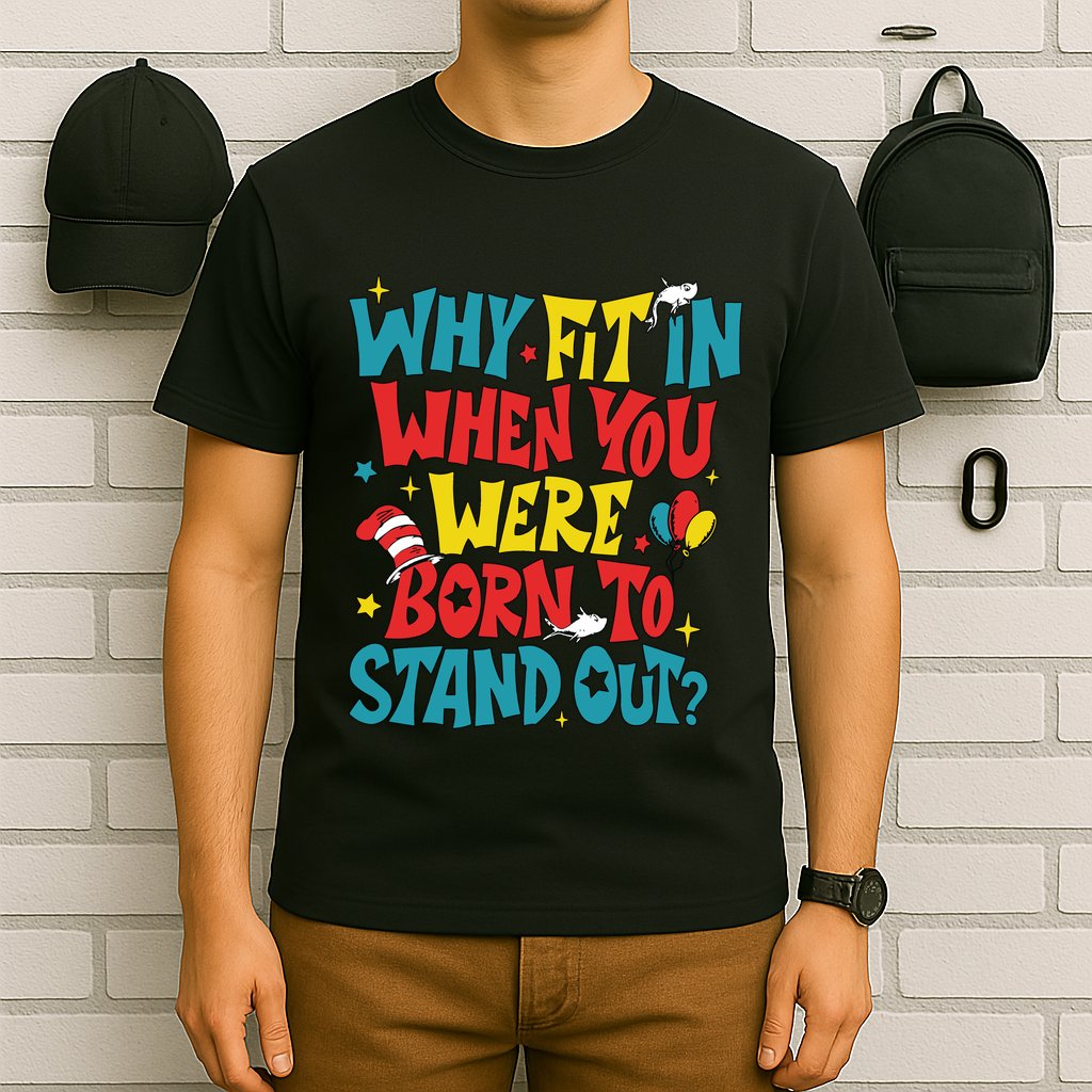 Why Fit In When You Were Born To Stand Out Autism Awareness T-Shirt