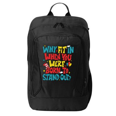 Why Fit In When You Were Born To Stand Out Autism Awareness City Backpack