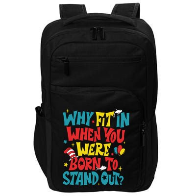 Why Fit In When You Were Born To Stand Out Autism Awareness Impact Tech Backpack