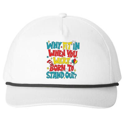 Why Fit In When You Were Born To Stand Out Autism Awareness Snapback Five-Panel Rope Hat