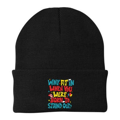 Why Fit In When You Were Born To Stand Out Autism Awareness Beanie