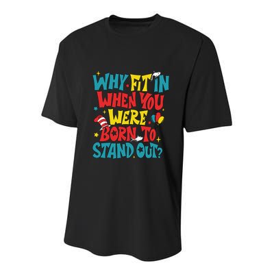 Why Fit In When You Were Born To Stand Out Autism Awareness Youth Performance Sprint T-Shirt