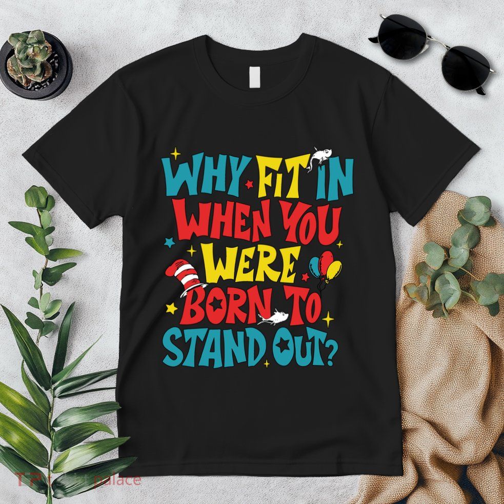 Why Fit In When You Were Born To Stand Out Autism Awareness Premium T-Shirt