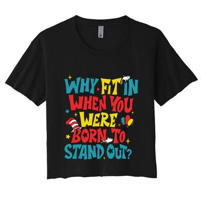 Why Fit In When You Were Born To Stand Out Autism Awareness Crop Top