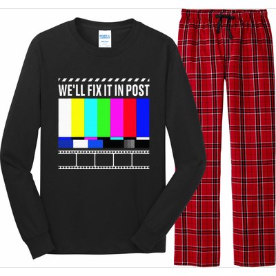 WeLl Fix It In Post Filmmaker Movie Director Filmmaking Long Sleeve Pajama Set