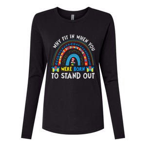 Why Fit In When You Were Born To Stand Out Autism Awareness Womens Cotton Relaxed Long Sleeve T-Shirt