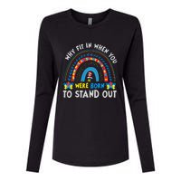 Why Fit In When You Were Born To Stand Out Autism Awareness Womens Cotton Relaxed Long Sleeve T-Shirt