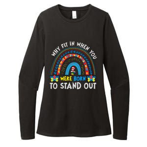 Why Fit In When You Were Born To Stand Out Autism Awareness Womens CVC Long Sleeve Shirt