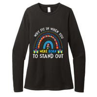 Why Fit In When You Were Born To Stand Out Autism Awareness Womens CVC Long Sleeve Shirt