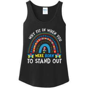 Why Fit In When You Were Born To Stand Out Autism Awareness Ladies Essential Tank