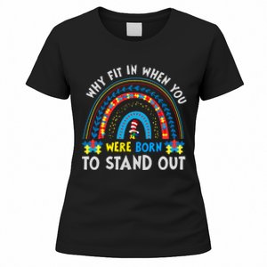 Why Fit In When You Were Born To Stand Out Autism Awareness Women's T-Shirt