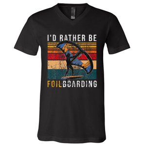 Wing Foiling I I'd Rather Be Foilboarding V-Neck T-Shirt