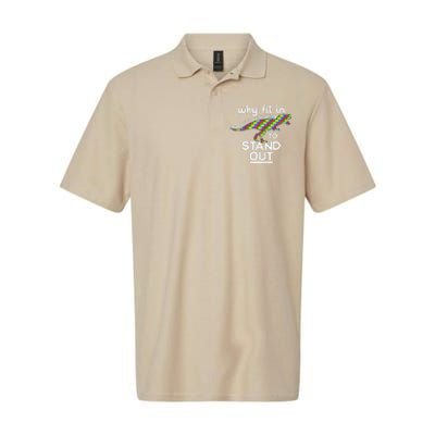 Why Fit In Born To Stand Out Autism Dinosaur Trex Softstyle Adult Sport Polo