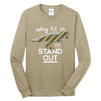 Why Fit In Born To Stand Out Autism Dinosaur Trex Tall Long Sleeve T-Shirt