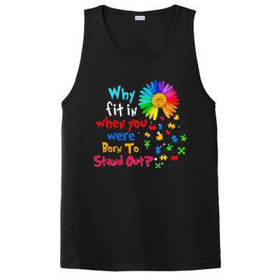 Why Fit In When You Were Born To Stand Out Autism Awareness PosiCharge Competitor Tank