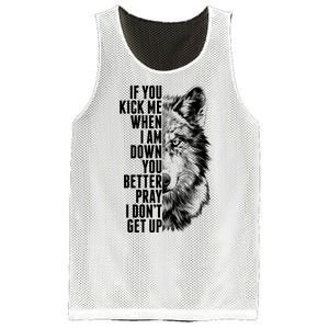 Wolf Face If You Kick Me When I Am Down You Better Pray I Don't Get Up Mesh Reversible Basketball Jersey Tank