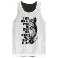 Wolf Face If You Kick Me When I Am Down You Better Pray I Don't Get Up Mesh Reversible Basketball Jersey Tank
