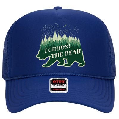 Wild Free I Choose The Bear Forest Soul High Crown Mesh Back Trucker Hat