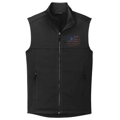 Wavy Flag Inside A Firework 4th Of July Bling Flag Usa Funny Collective Smooth Fleece Vest