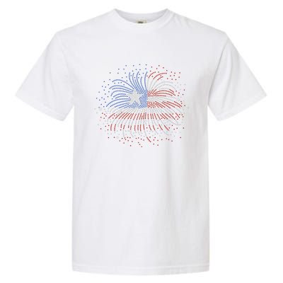 Wavy Flag Inside A Firework 4th Of July Bling Flag Usa Funny Garment-Dyed Heavyweight T-Shirt