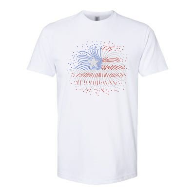 Wavy Flag Inside A Firework 4th Of July Bling Flag Usa Funny Softstyle CVC T-Shirt