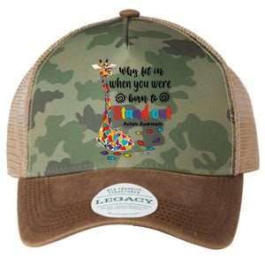 Why Fit In When You Were Born To Stand Out Giraffe Autism Legacy Tie Dye Trucker Hat