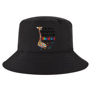 Why Fit In When You Were Born To Stand Out Giraffe Autism Cool Comfort Performance Bucket Hat