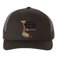 Why Fit In When You Were Born To Stand Out Giraffe Autism Yupoong Adult 5-Panel Trucker Hat