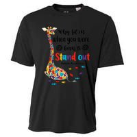 Why Fit In When You Were Born To Stand Out Giraffe Autism Cooling Performance Crew T-Shirt