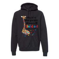 Why Fit In When You Were Born To Stand Out Giraffe Autism Premium Hoodie