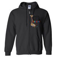 Why Fit In When You Were Born To Stand Out Giraffe Autism Full Zip Hoodie