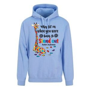 Why Fit In When You Were Born To Stand Out Giraffe Autism Unisex Surf Hoodie