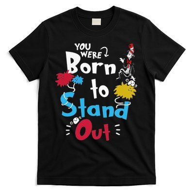 Why Fit In Autism Awareness Doctor Teacher Hat Cat Book  T-Shirt