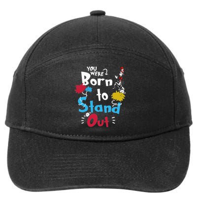 Why Fit In Autism Awareness Doctor Teacher Hat Cat Book  7-Panel Snapback Hat