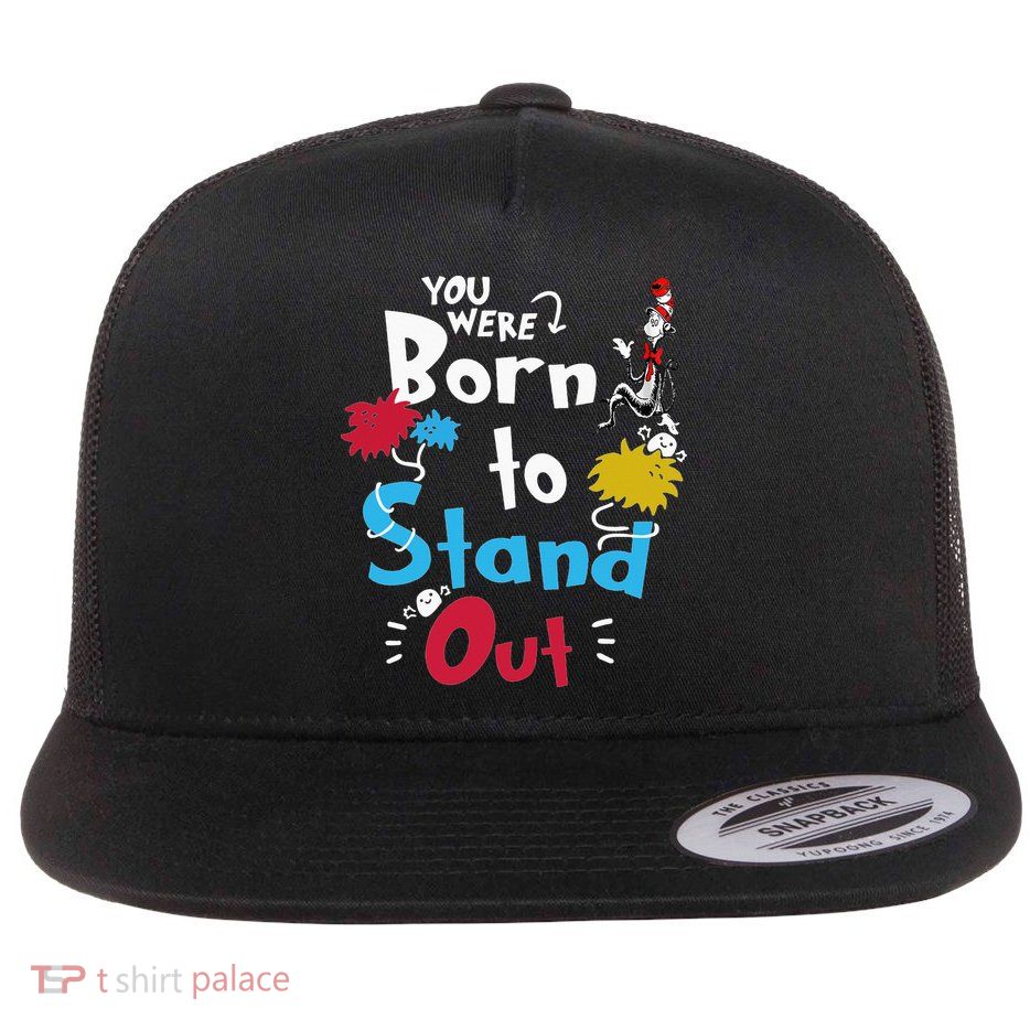 Why Fit In Autism Awareness Doctor Teacher Hat Cat Book  Flatbill Hat