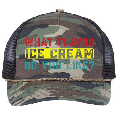 What Flavor Ice Cream Do You Like Funny Saying Retro Rope Trucker Hat Cap