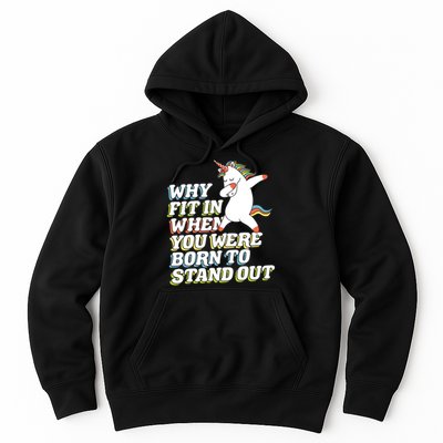 Why Fit In When You Were Born To Stand Out Autism Unicorn Gift Hoodie