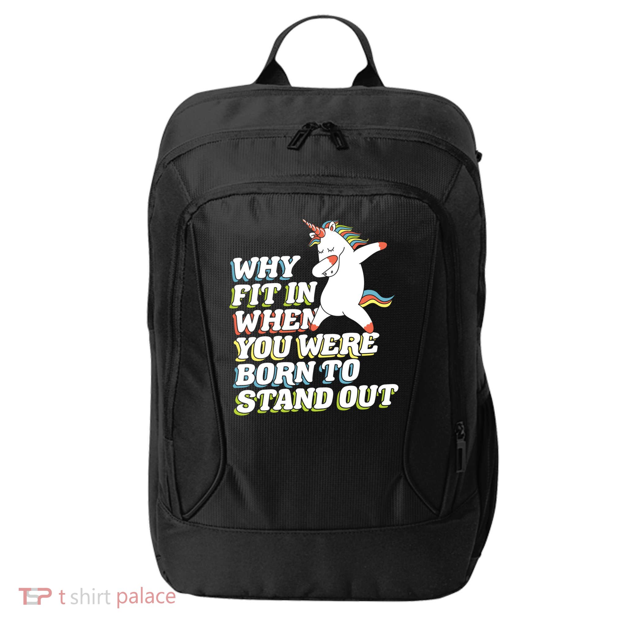 Why Fit In When You Were Born To Stand Out Autism Unicorn Gift City Backpack