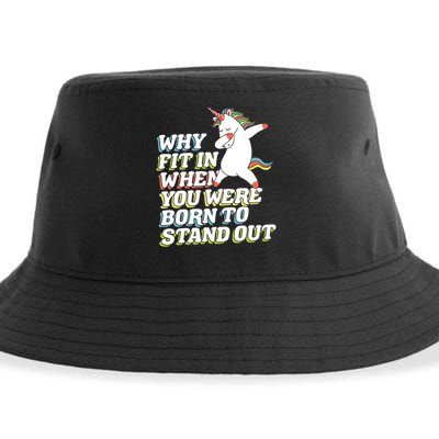 Why Fit In When You Were Born To Stand Out Autism Unicorn Gift Sustainable Bucket Hat