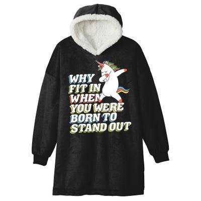 Why Fit In When You Were Born To Stand Out Autism Unicorn Gift Hooded Wearable Blanket