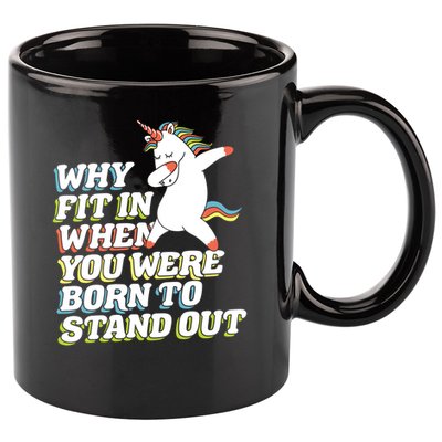 Why Fit In When You Were Born To Stand Out Autism Unicorn Gift 11oz C Handle Ceramic Mug