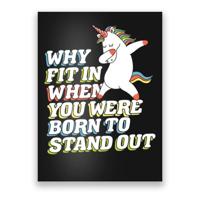 Why Fit In When You Were Born To Stand Out Autism Unicorn Gift Poster