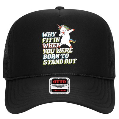 Why Fit In When You Were Born To Stand Out Autism Unicorn Gift Trucker Hat