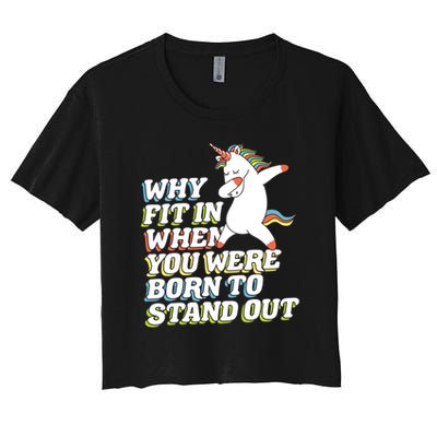 Why Fit In When You Were Born To Stand Out Autism Unicorn Gift Crop Top