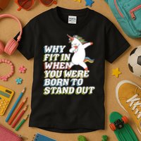 Why Fit In When You Were Born To Stand Out Autism Unicorn Gift Kids T-Shirt