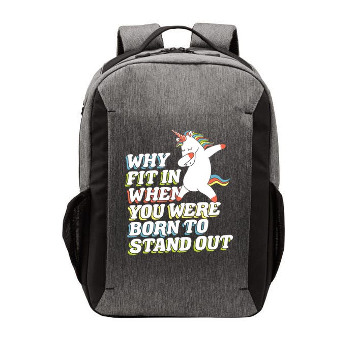 Why Fit In When You Were Born To Stand Out Autism Unicorn Gift Vector Backpack
